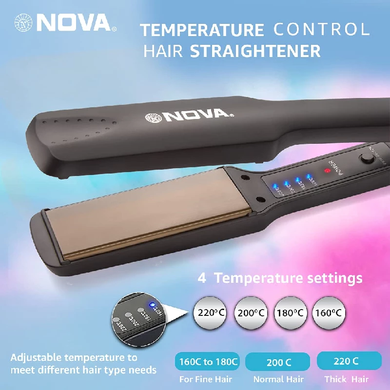 Nova NHS 860 Hair Straightener- Black, 450 g-2.webp